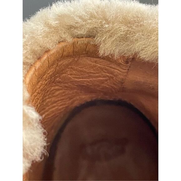 UGG Analise Chestnut Lace Up Ankle Boots Suede Chunky Heel Size 10 - Picture 10 of 13